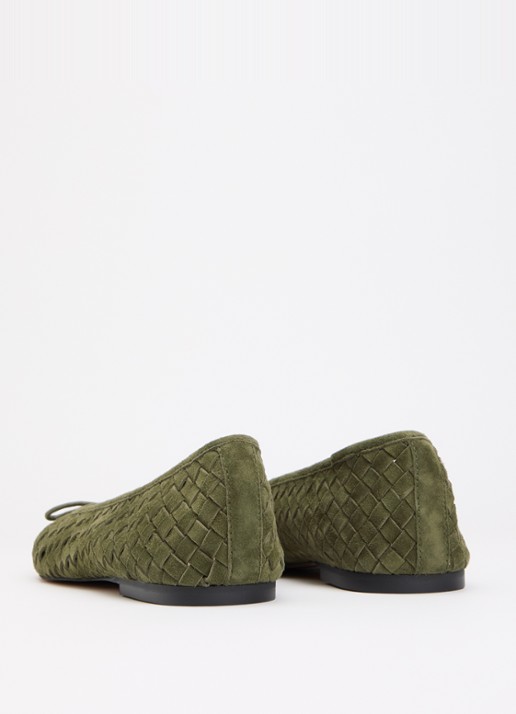 Dune London Heat ballerina - achterkant 4 legergroen
