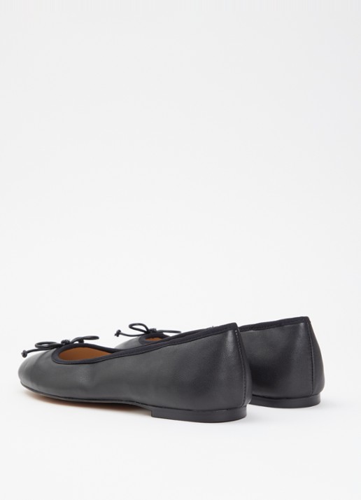 Dune London Helenne ballerina van leer - achterkant 5 zwart