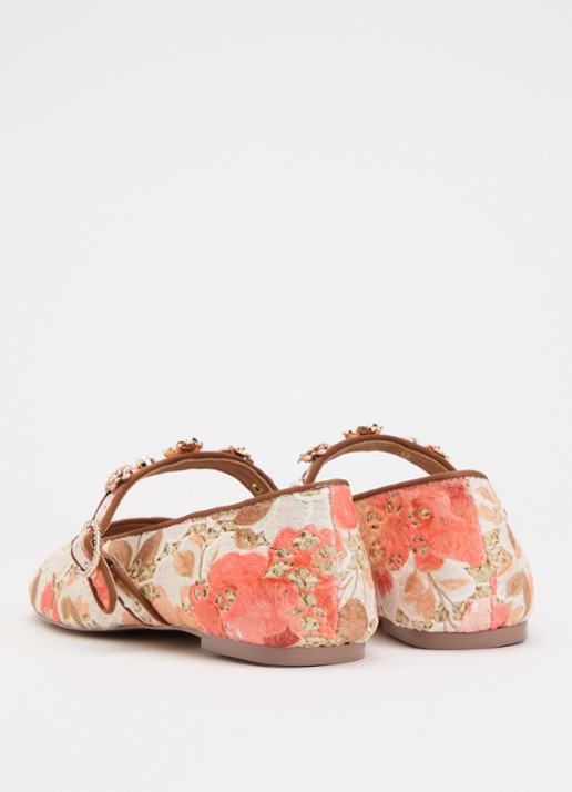 Dune London Hennrietta ballerina - achterkant oranje