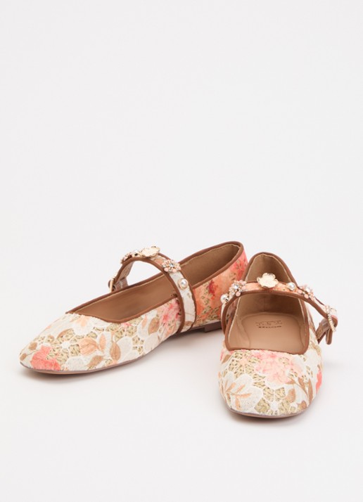 Dune London Hennrietta ballerina - detail 3 oranje