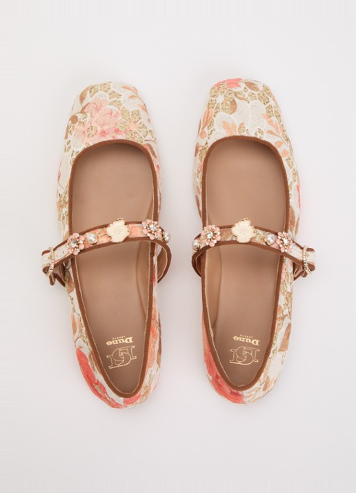 Dune London Hennrietta ballerina - detail 4 oranje