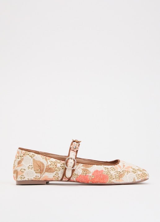 Dune London Hennrietta ballerina - voorkant 2 oranje