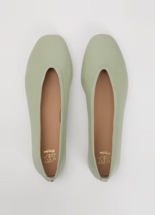 Dune London Hetta ballerina van leer - detail 3 mint