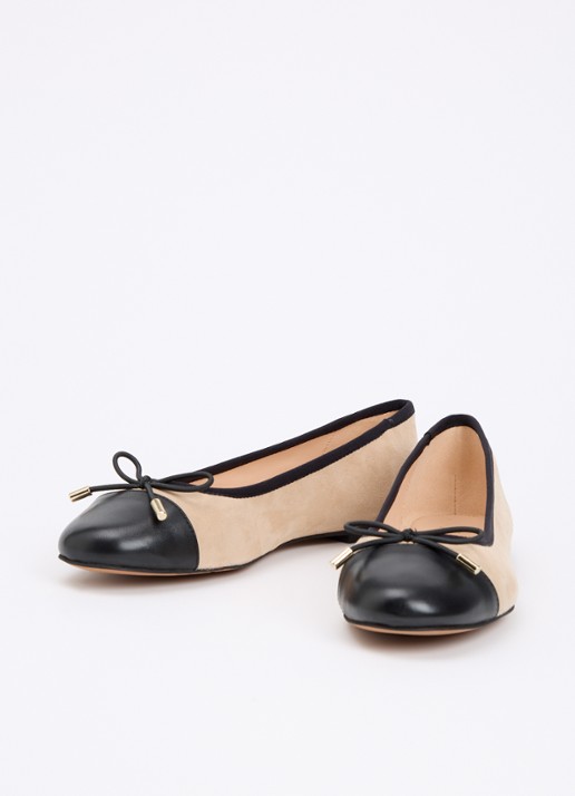 Dune London Highest ballerina met lakleren details - detail 2 beige