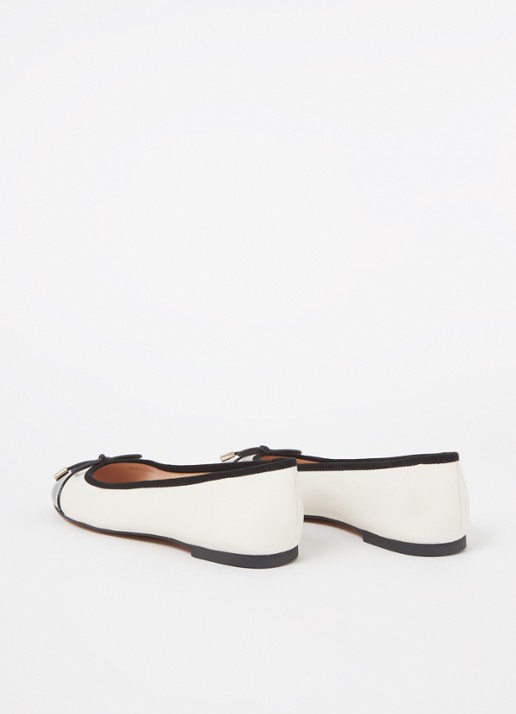 Dune London Highest ballerina met lakleren details - achterkant gebroken wit