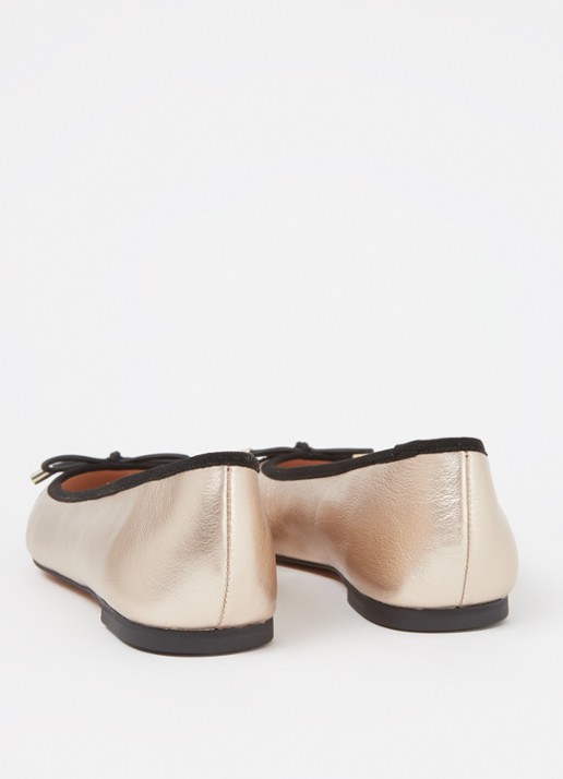 Dune London Highest ballerina met lakleren details - achterkant goud