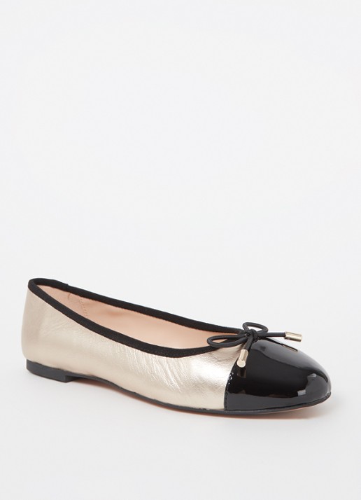 Dune London Highest ballerina met lakleren details - voorkant 5 goud