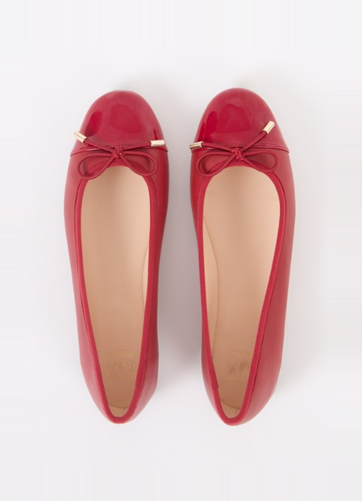 Dune London Highest ballerina met lakleren details - detail 4 rood