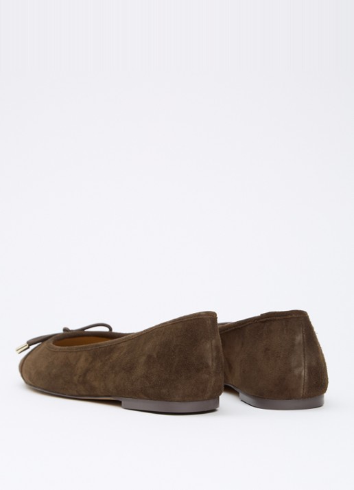 Dune London Highest ballerina met lakleren details - achterkant bruin