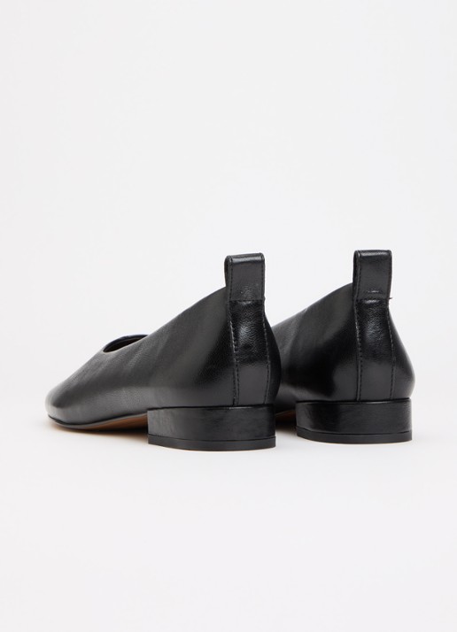 Dune London Highmark ballerina van leer - achterkant zwart