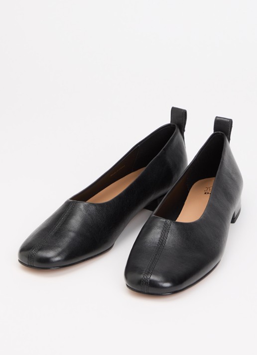 Dune London Highmark ballerina van leer - detail 3 zwart