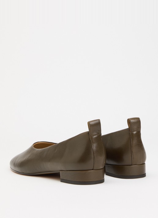 Dune London Highmark ballerina van leer - achterkant taupe