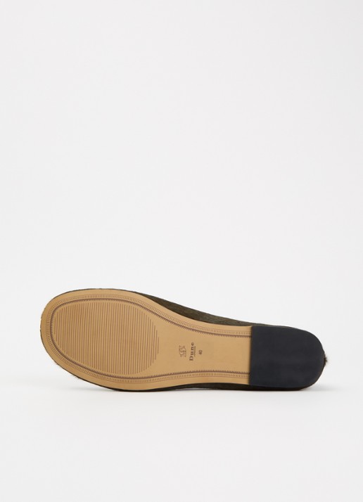 Dune London Highway ballerina van leer - detail 5 bronsgroen