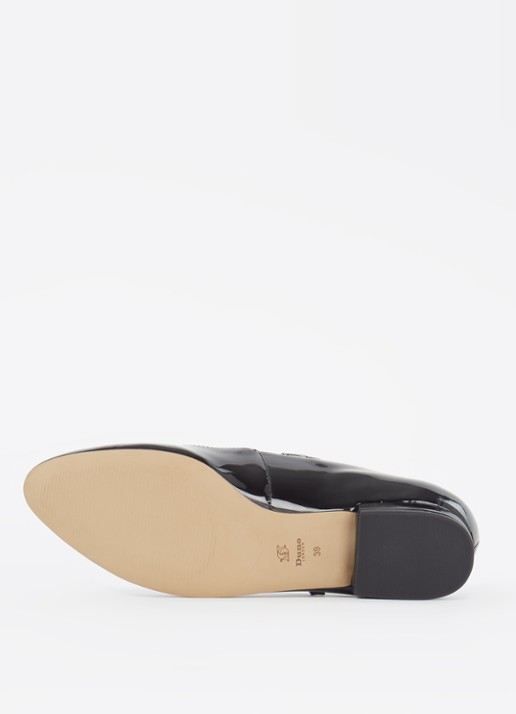 Dune London Hipplie ballerina met lakfinish - detail 4 zwart