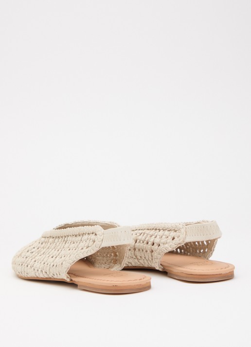 Dune London Hollianne slingback van leer - achterkant gebroken wit