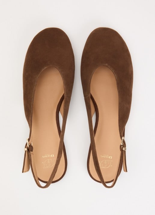 Dune London Honora slingback van leer - detail 3 chocoladebruin