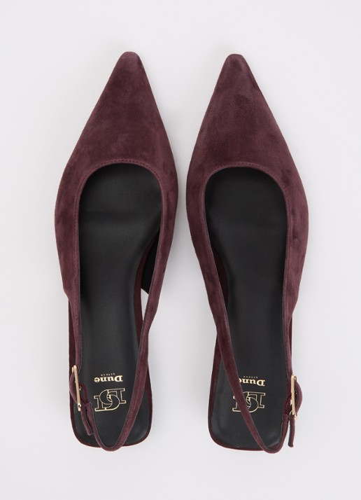 Dune London Hostess slingback van leer - detail 3 aubergine