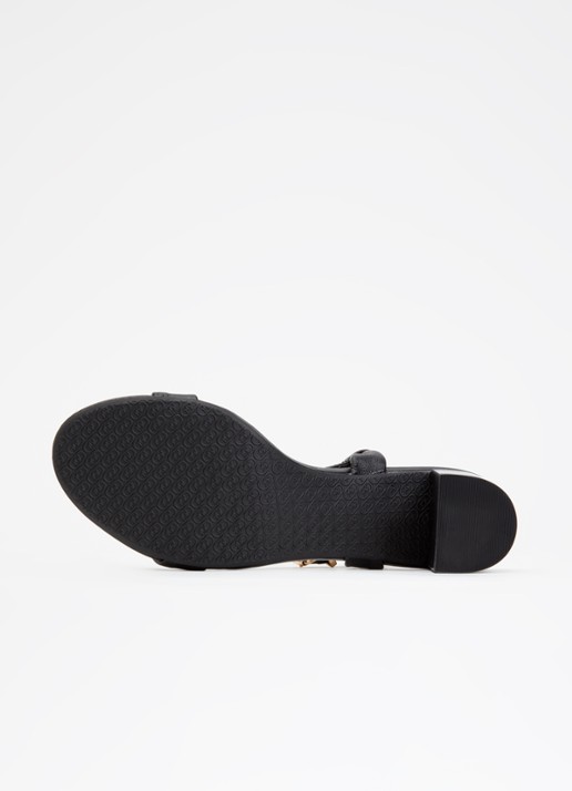 Dune London Jaliz sandalette van leer - detail 3 zwart