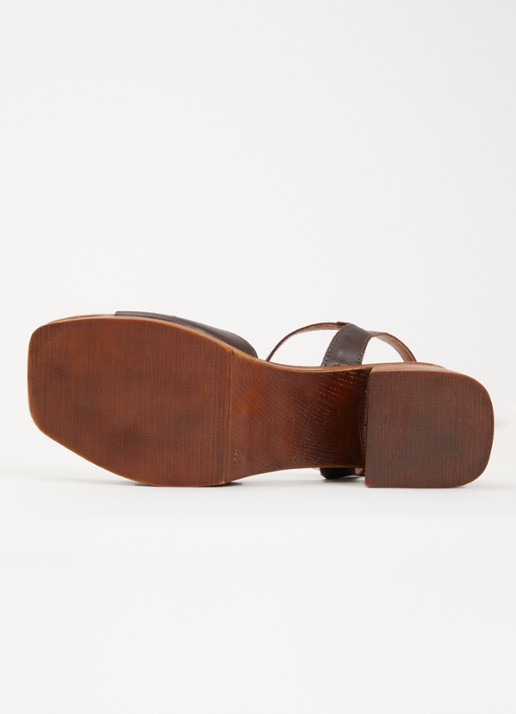 Dune London Jeane sandalette van leer - detail 7 donkerbruin