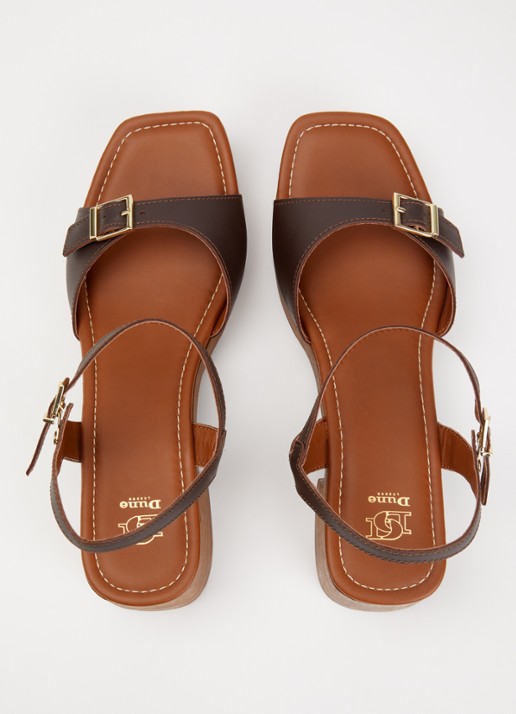 Dune London Jeane sandalette van leer - detail 9 donkerbruin
