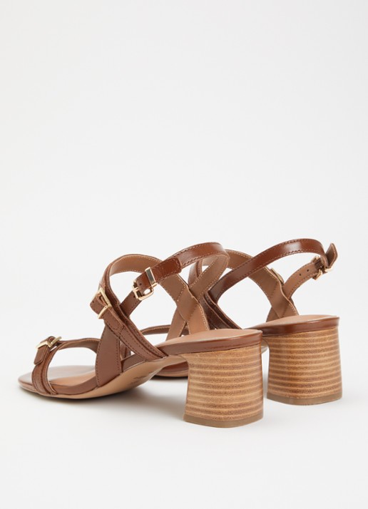 Dune London Jiving sandalette van leer - achterkant 2 bruin