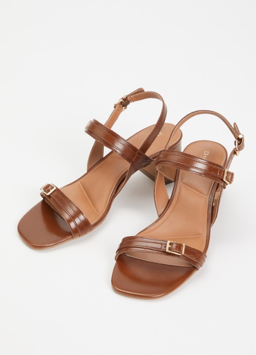 Dune London Jiving sandalette van leer - detail 3 bruin