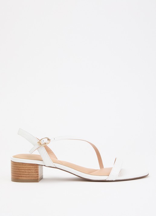 Dune London Jolene sandalette van leer met crocostructuur