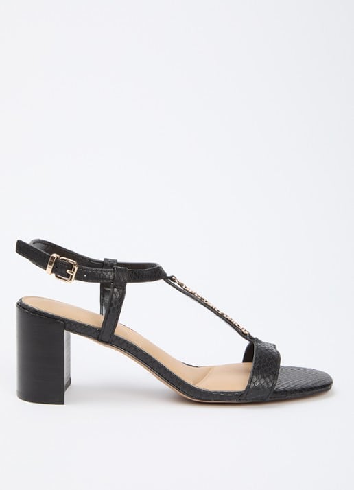 Dune London Josina sandalette van leer met kettingdetail