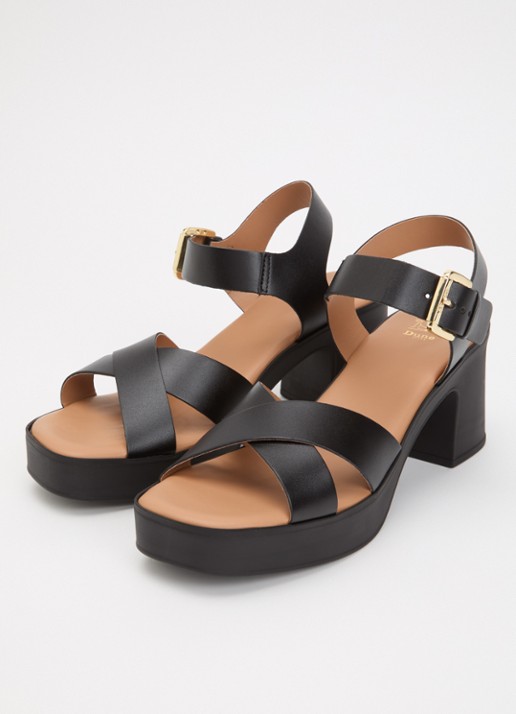 Dune London Judge sandalette van leer - detail 2 zwart
