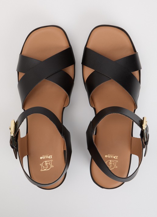 Dune London Judge sandalette van leer - detail 3 zwart