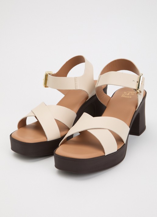 Dune London Judge sandalette van leer - detail 3 creme