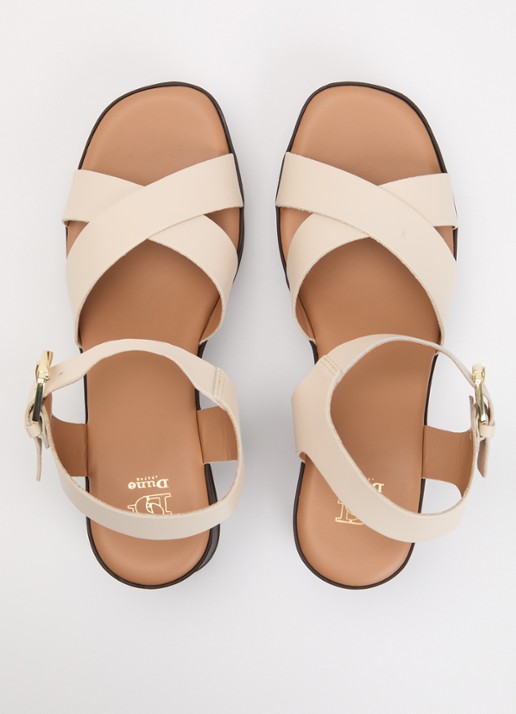 Dune London Judge sandalette van leer - detail 4 creme