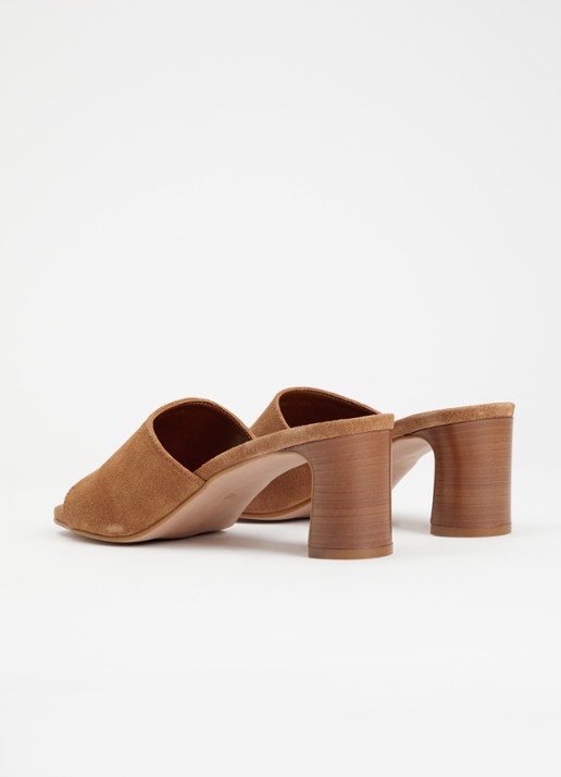 Dune London Jule muiltje van leer - achterkant 5 cognac