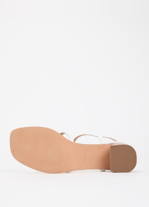 Dune London Justly sandalette met slangenstructuur - detail 3 wit