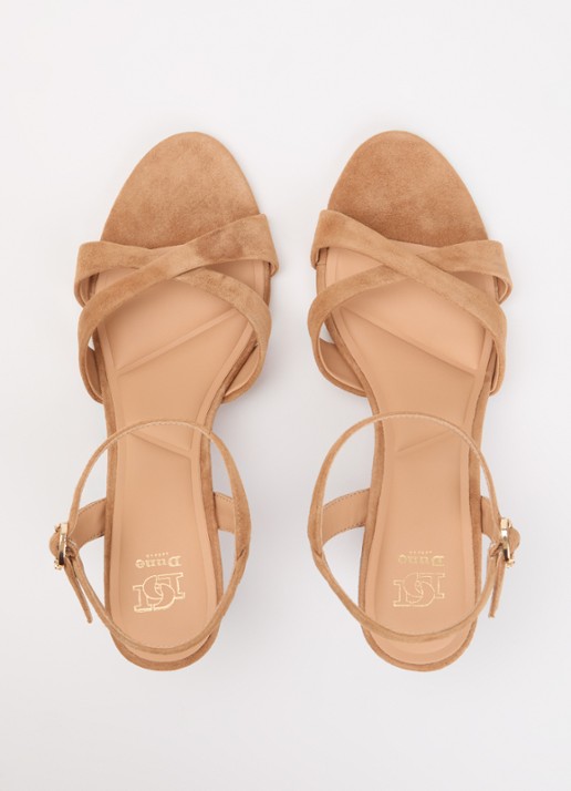 Dune London Kalans sandalette van suède - detail 4 camel