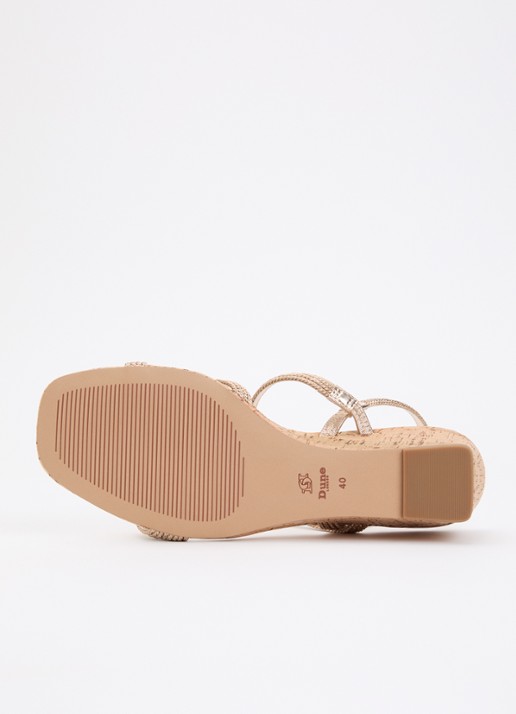 Dune London Kali sandalette met sleehak - detail 5 goud