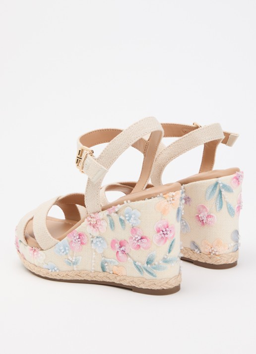 Dune London Kalmiah sleehak met borduring - achterkant 5 beige