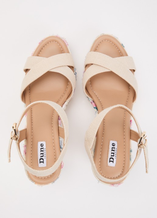 Dune London Kalmiah sleehak met borduring - detail 2 beige