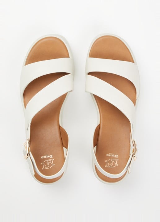 Dune London Karing sandalette van leer - detail 3 gebroken wit
