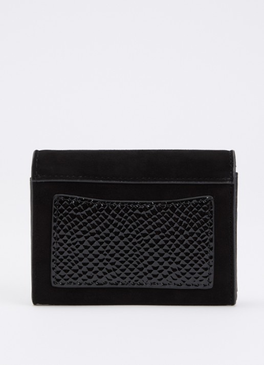 Dune London Kelsey overslagportemonnee met leren details - achterkant zwart