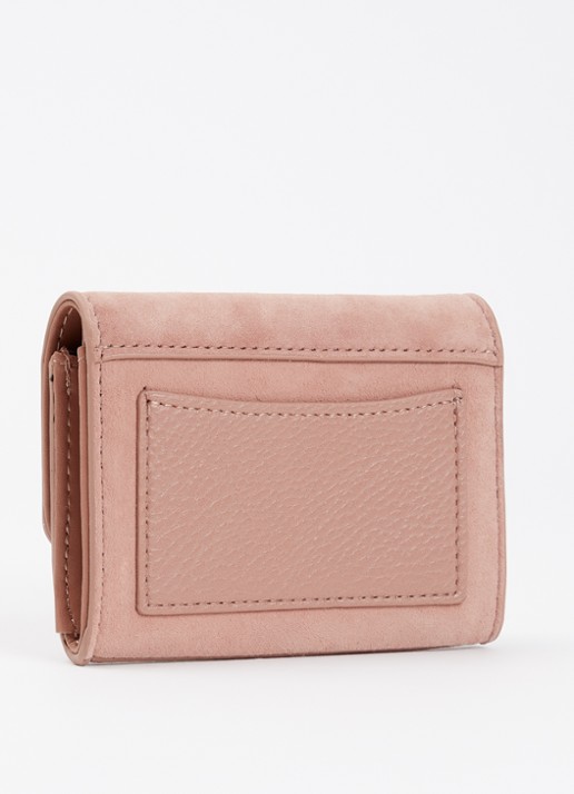 Dune London Kelsey overslagportemonnee met leren details - achterkant oudroze