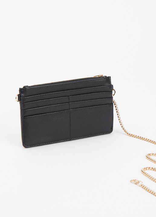 Dune London Kerrie clutch met afneembare schouderriem - achterkant diepzwart