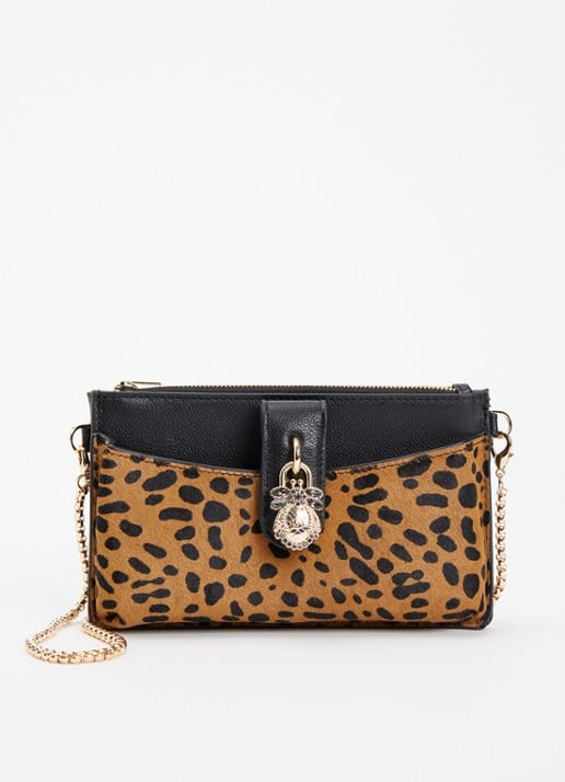 Dune London Kerrie clutch met afneembare schouderriem - voorkant 2 diepzwart