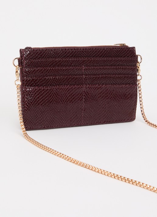 Dune London Kerrie clutch met afneembare schouderriem - achterkant 4 bordeauxrood
