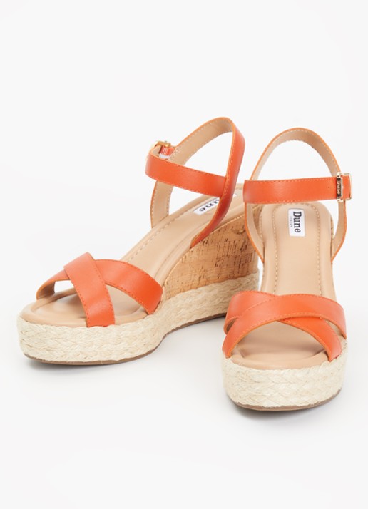 Dune London Kindest sleehak van leer - detail oranje
