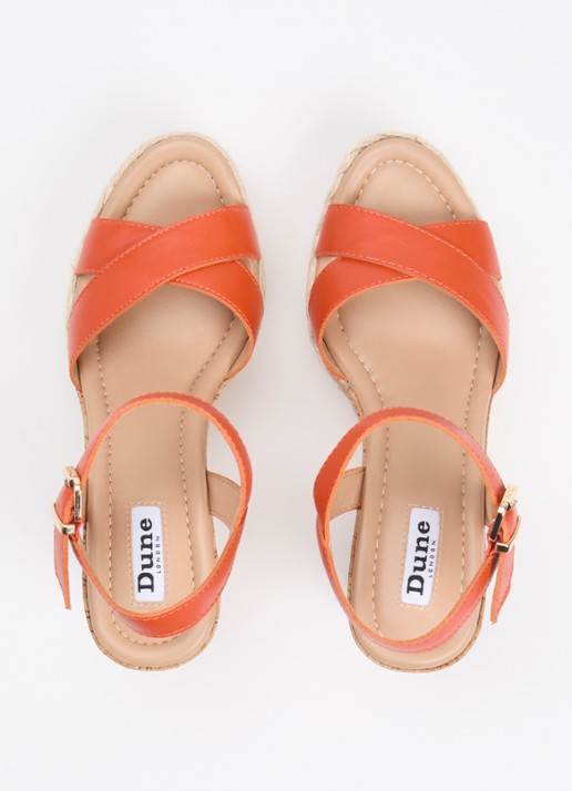 Dune London Kindest sleehak van leer - detail 5 oranje