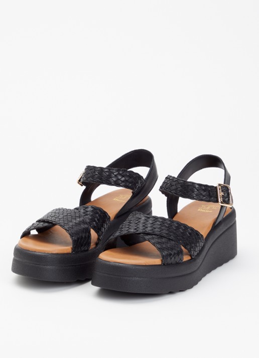 Dune London Kinleys sandalette van leer - detail 3 zwart