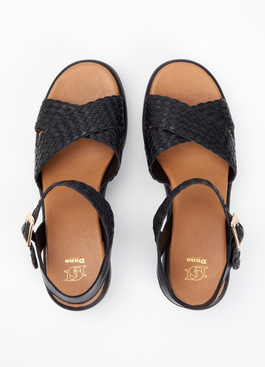 Dune London Kinleys sandalette van leer - detail 4 zwart