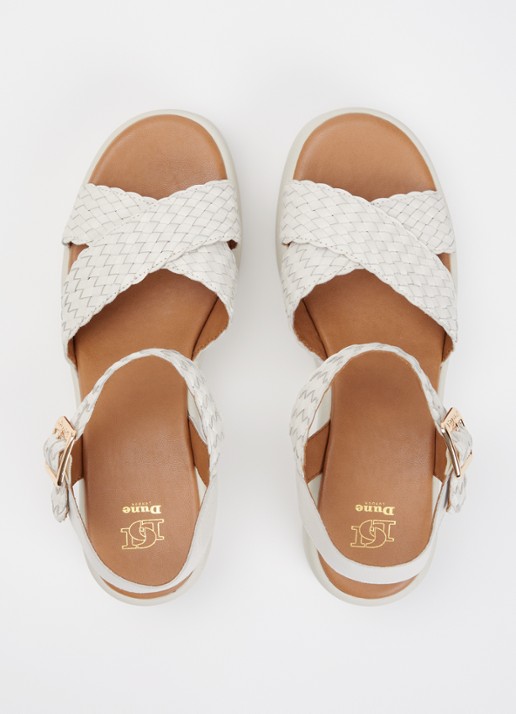 Dune London Kinleys sandalette van leer - detail 3 gebroken wit
