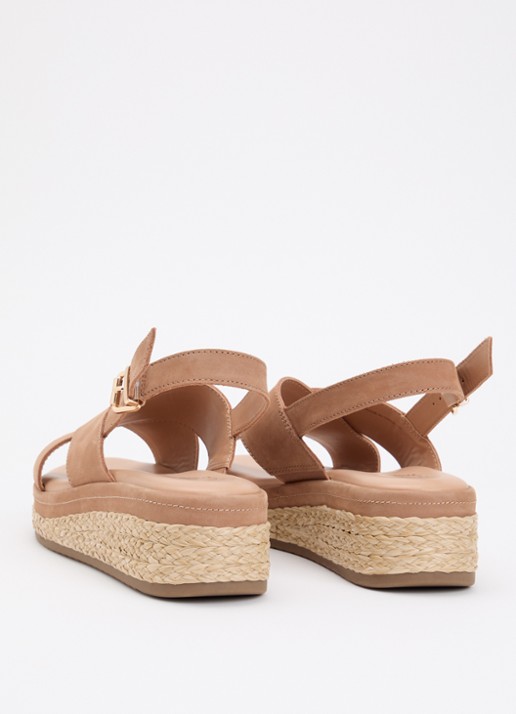 Dune London Kiya sandaal met sleehak - achterkant 5 camel